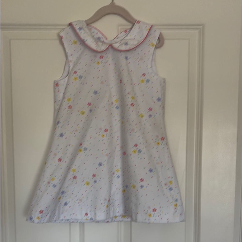 Adorable aline Peter Pan collar floral and mini dot print dress